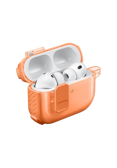 Airpods Pro 3 Uyumlu Amazingthing Kilit Tasarımlı Airbagli Titan Pro Serisi Kapak Turuncu Turuncu