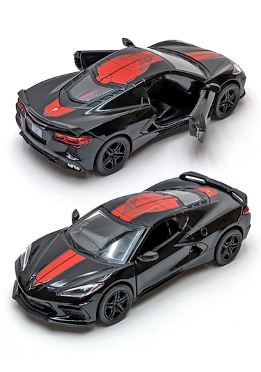 Kinsmart 2021 Corvette Stingray C8 Livery Edition Diecast Siyah