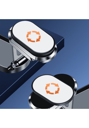 Yifomall Aracı Telefon Navigasyon Stantı: Evrensel Uyumlu, Çift Katlı Katlanabilir, Magnetik Tutma, 360 Döner, Görünümü Engellemeyen,气质银