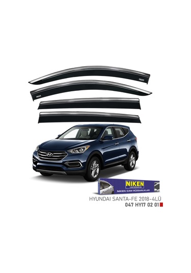 Replax Hyundai Santa Fe 2018 Sonrası Kromlu Cam Rüzgarlığı 4lü
