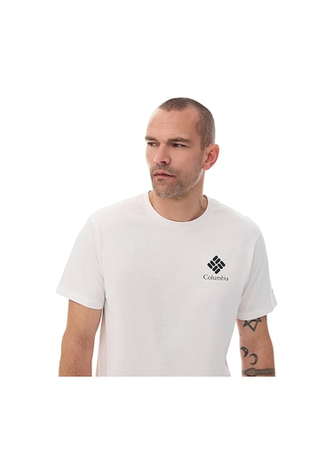 Columbia Cs0481 Csc M Stacked Gem Ss Erkek T-shirt-33123 Beyaz