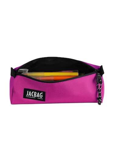 Jacbag Pembe Kız Çocuk Tek Bölmeli Üçgen Okul ve Ofis Kalem Kutusu Çok Renkli