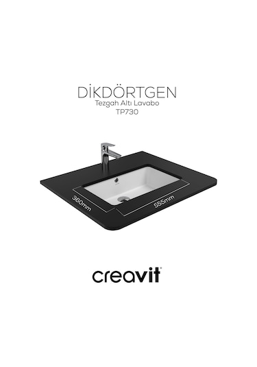Creavit Tezgah Altı Lavabo 30 50cm Beyaz Tp730-00cb00e-0000