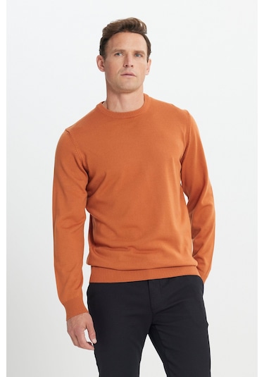 Altinyildiz Classics Erkek Kiremit Standart Fit Normal Kesim Bisiklet Yaka Triko 4A4923100001KMTXL Kiremit