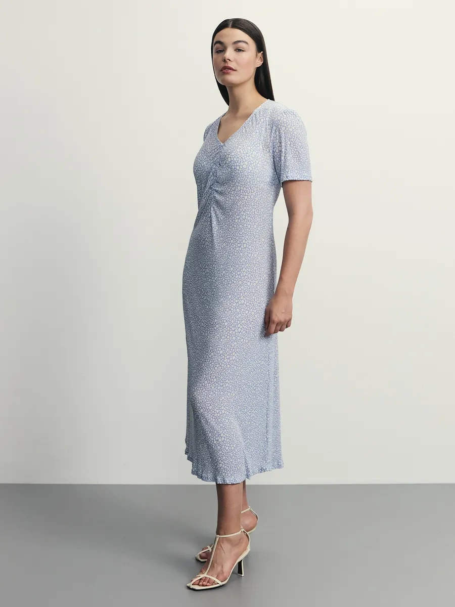 Zarına Çiçek Desenli Yazlık Midi Elbise 348516057 Açık Mavi