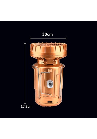 Padalink 3 Lü Fonksiyonel Kamp Feneri, Fan Ve Güneş Enerjisi Şarjlı Taşınabilir Outdoor Aydınlatma Gümüş