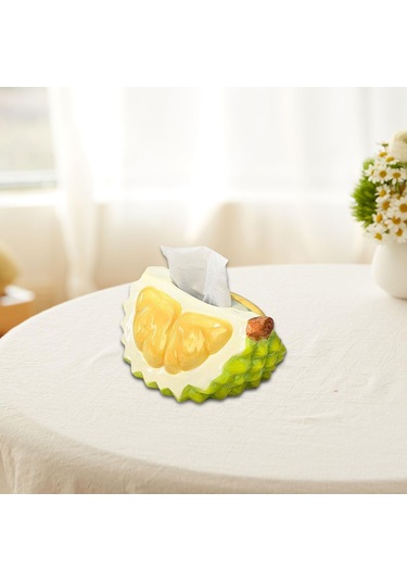 Homyl Durian Şekilli Mendil Kutusu Sevimli Dispenseri Banyo Yeşil