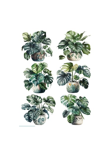 Brightnest Duvar İçin İç Mekan Monstruos Çıkartmaları 348225319 Yeşil