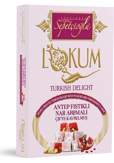 Antep Fıstıklı Nar Aromalı Çifte Kavrulmuş Lokum 240g