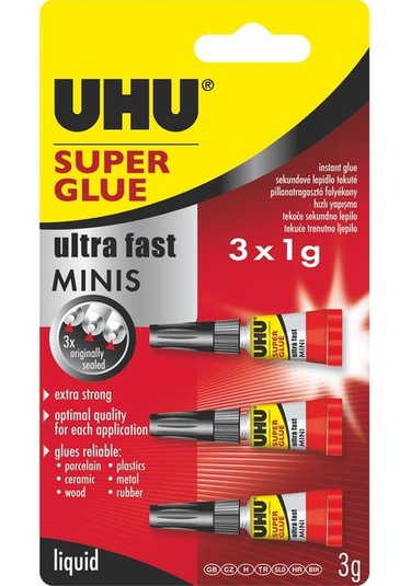 Uhu Super Glue 3'lü Mini Japon Yapıştırıcı 1 G x 3 Adet