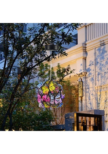 Qingmipy Güneş Enerjili Bahçe Dekoratif Işık: Kelebek Top Asma Işık, Dış Mekan Aydınlatma Ve Şıklık Siyah