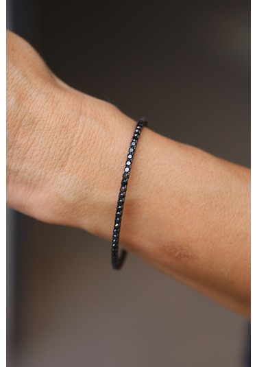 Yenigün Kuyumculuk 14 Ayar Altın Siyah Onix Taşlı Kelepçe Klp24111 Sarı Altın