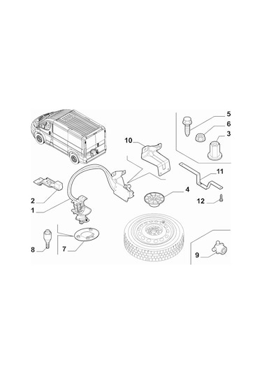 Ducato Boxer Jumper Stepne Tutucu Demir Plaket 16" 1363713080