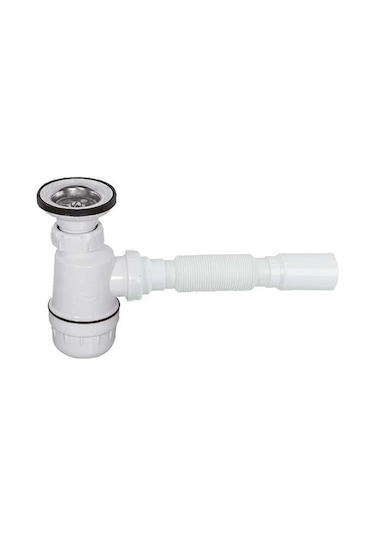 Plastik Taslı Lavabo Eviye Gider Sifonu Körük Çıkışlı