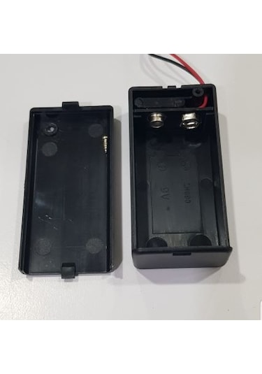 2 Adet Kapaklı Anahtarlı Kablolu 9 Volt Pil Başlığı Pil Yuvası