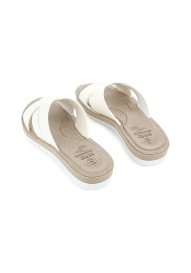 Gezer Yazlık Kadın Anatomical Yumuşak Taban Terlik Beyaz