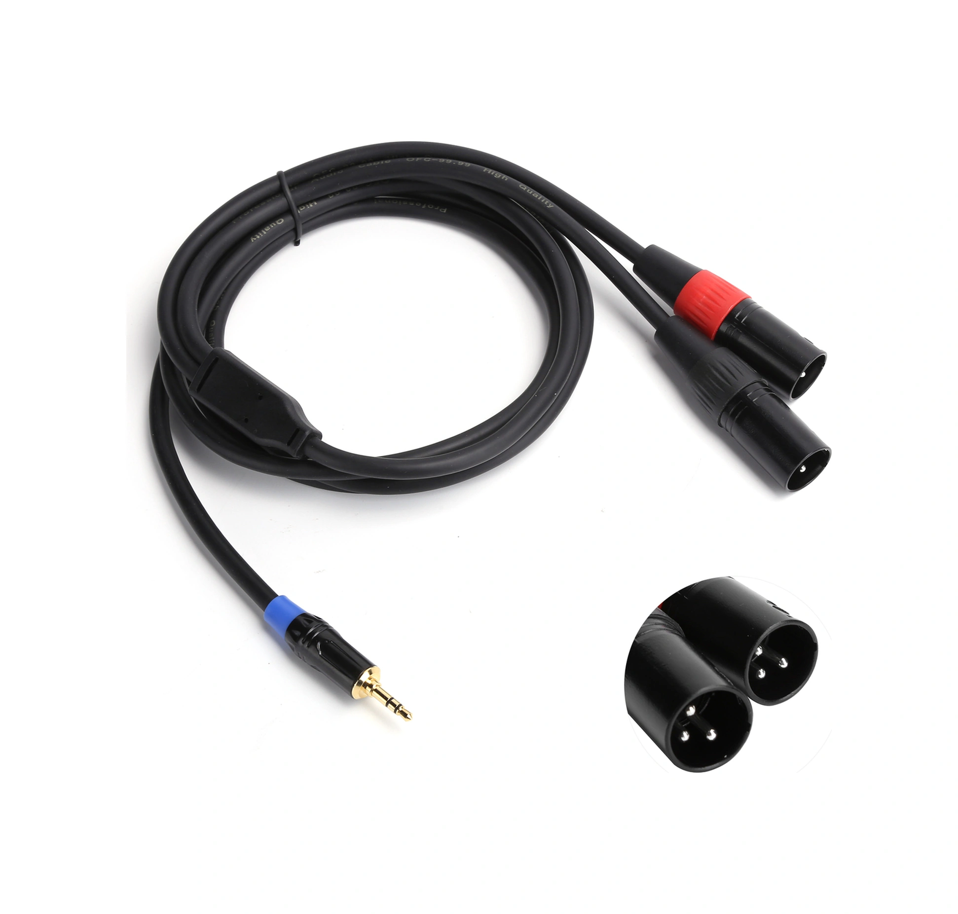 Shineyee 3.5mm'den Çift Xlr Erkeğe Dönüştürücü Ses Kablosu, Mikser Ve Güç Amfi İçin 1.8m, Pvc Malzeme, Sağ-sol Kanal Renkli Bağlantılar