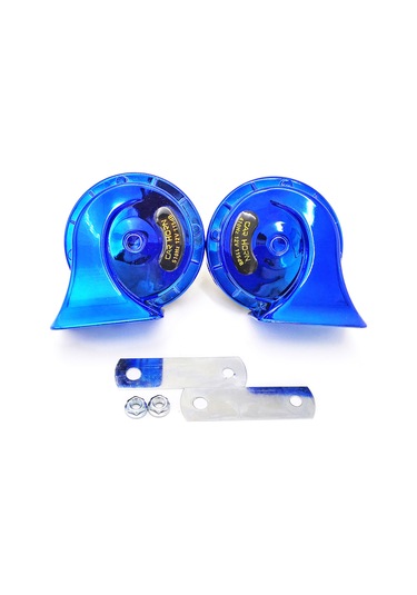 Dianziye 12v Çift Tonlu Salyangoz Klakson, 115db Yüksek Ses, Abs Malzeme, Otomobil Motosiklet Elektrikli Araçlar İçin Uyumlu, Mavi 2 Adet