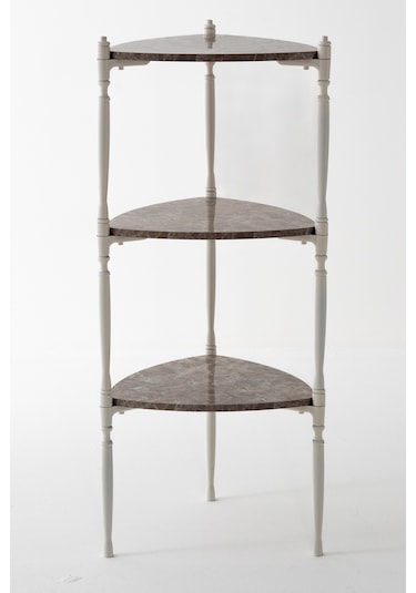 Puzzle Salon&oturma Odası Üçgen Raf - Mermer Desenli&bej