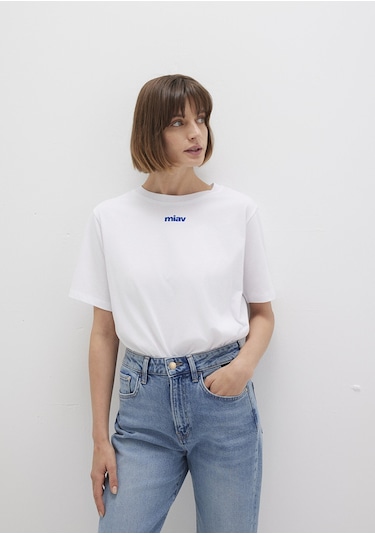 Mavi - Miav Baskılı Beyaz Tişört 1612452-620 Beyaz