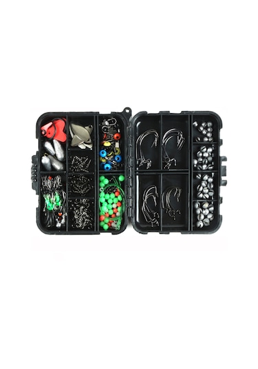 Ranyeek 188 Parça Metal Ve Plastik Balıkçılık Aksesuar Seti: Ağırlık, İğne, Dairesel Döner, Kayar Kesici İle Depolama Kutusu Ve Balıkçılık Pensi T0183-2