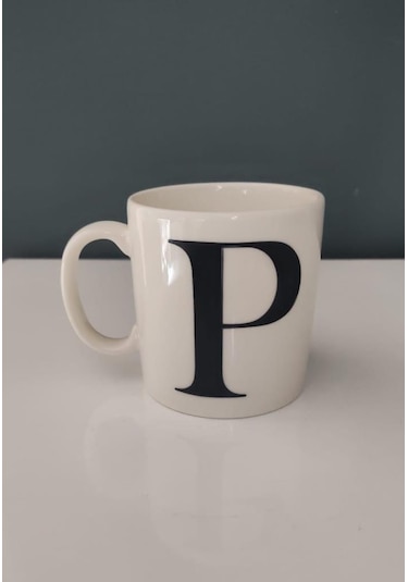 Decorıum Kum P Harfli Kupa Beyaz