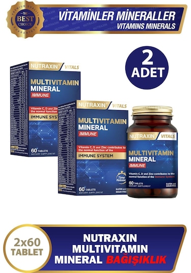 Nutraxin Multivitamin Mineral Immune 60 Tablet 2 Adet