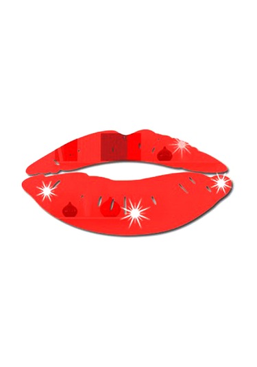 Gajeena 3b Dudak Aynalı Duvar Sticker - Dekoratif Kırmızı Set 2'li Kırmızı