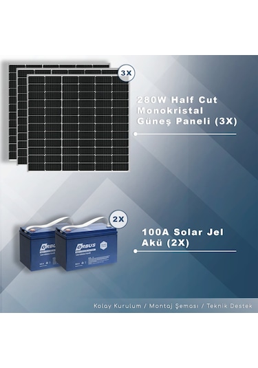 Matech 3 Kw Solar Paket Sistem 3000w/gün