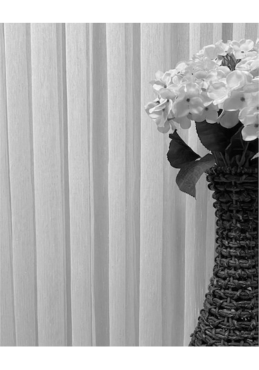 Evdepo Home Kullanıma Hazır Vual Çizgili Tül Perde