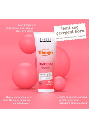 Thalia Yulaf Sütü & Mango Özlü Kıvırcık & Kabarık Saçlara Özel Bakım Şampuanı 250 ML