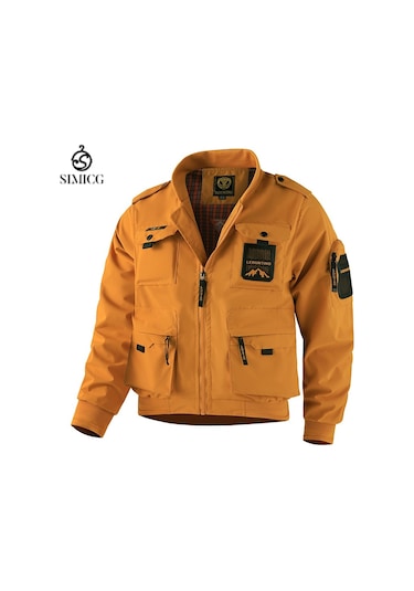 Erkekler İçin Avrupa Beden Çok Cepli Ceket, Dış Giyim Sari