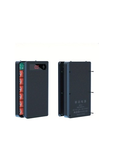 Honeybeeshop Beyaz L6 6 Hucreli 18650 Pil Cikarilabilir Dis Kabuklu Dıy Tasinabilir Power Bank Kiti BEYAZ