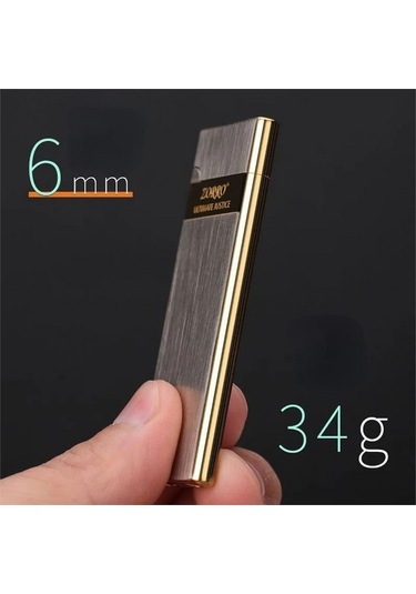 Zorro Ultra İnce Gazlı Slim Çakmak Gümüş Bronz