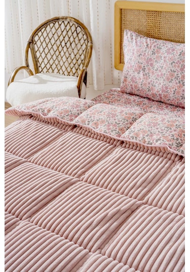 Pembe Bahar Çift Kişilik Tresa Uyku & Çeyiz Seti Pembe