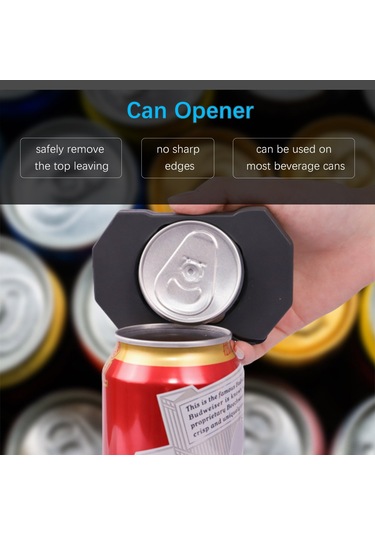 Mufunye Gri El Boyutlu Tüm Kapağı Kaldıran Metal+abs Materyalli İçecek Kutusu Açıcı - Ev, Parti, Piknik İçin Pratik Gri