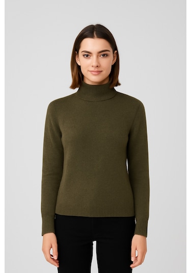 5 Li Paket Kadın Basic Tam Balıkçı Yaka Kazak Çok Renkli-6