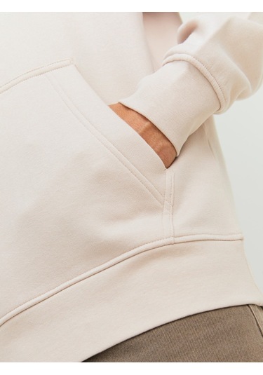 Jack&jones Kapüşonlu Rahat Kesim Bej Erkek Sweat 12241687 001