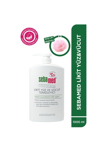 Sebamed Nemlendirici Etkili Yüz ve Vücut Temizleme Jeli 1 L + Duş Lifi