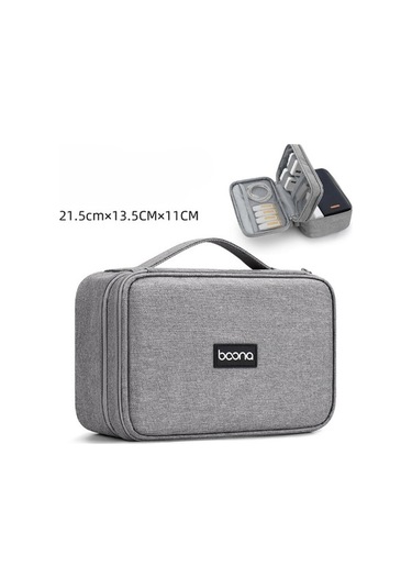 Fastbuy Modasına Elektronik Aksesuar Çantası, Kablo Düzenleyici, Gri Tcherchi Saklama Çantası Gri