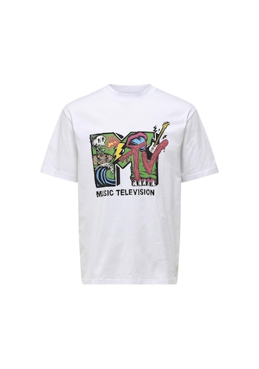 Only Erkek O Yaka T-shirt 22029523 Beyaz