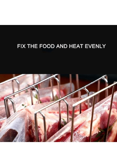 Sous Vide Raf Vakum Kese Ayırıcı 304 Paslanmaz Çelik Gıda Çerçevesi Daldırma Sirkülatörler İçin 11l 25l Konteyner Su İle Kullanın Paslanmaz Çelik