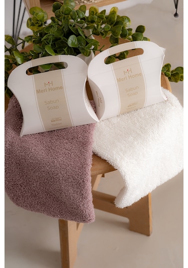 Oznhome Krem-pudra Çift Kişilik 6 Parça Bornoz Seti Krem - Pudra