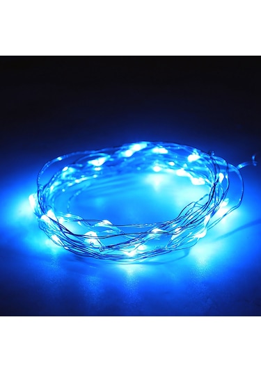 Kangvka Usb Kumandalı Mavi Led Bakır Tel Işık Zinciri 6m - Düşük Gerilimli, Su Geçirmez, Esnek Tasarım Pil Yok Mavi