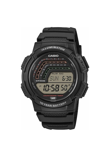 Casio Ws-1800-1avdf Quartz Siyah Silikon Kordon 10 Atm 45 Mm Erkek Kol Saati Siyah