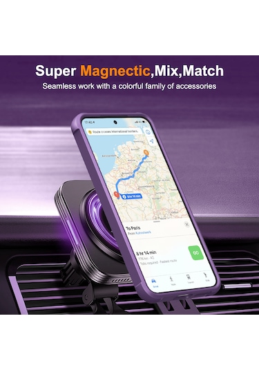 Samsung Galaxy S25 / S24 Kılıfı Magsafe Döndürülebilir Halka Ayaklı Tpu + Pc Telefon Kılıfı İle Uyumlu Mor