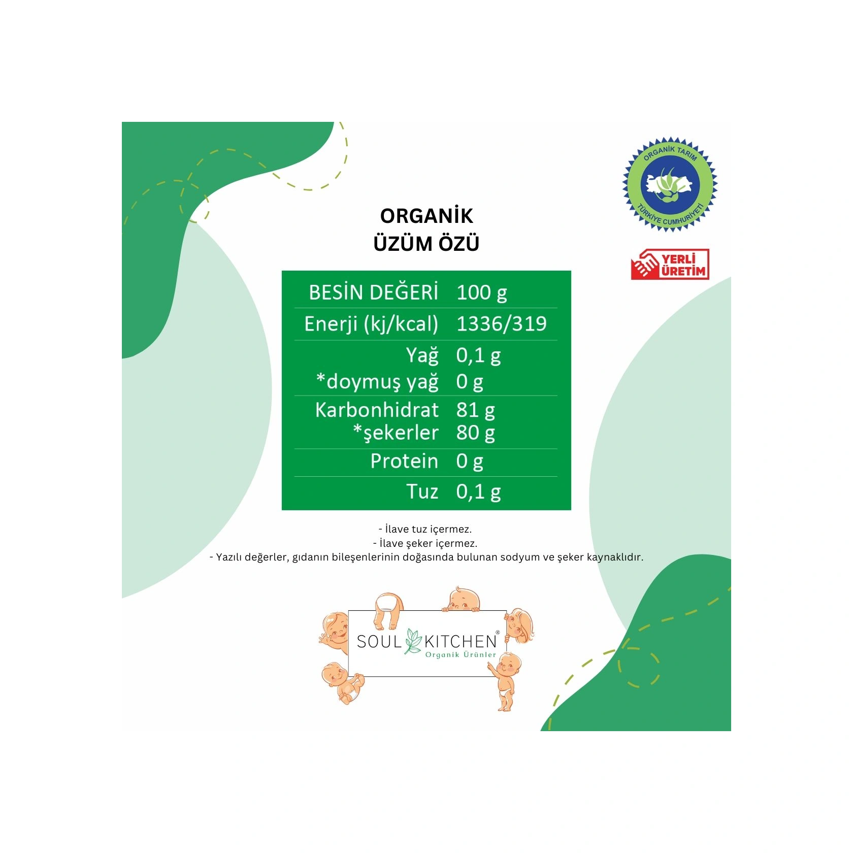 Organik Üzüm Özü 315gr Soğuk Sıkım Şeker İlavesiz