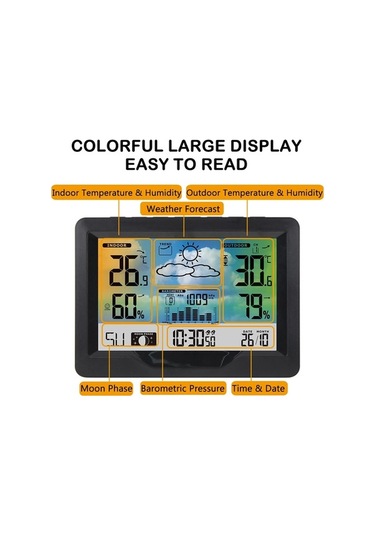 Xiaoguang Sensör Renkli Ekran Kablosuz Hava İstasyonu İle Çok