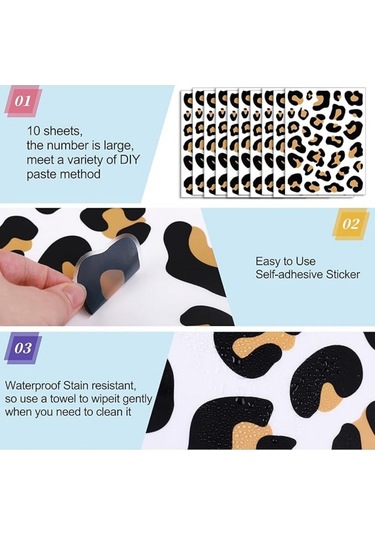 10 Yaprak Çıkarılabilir Soy Ve Yap Duvar Kağıdı Leopar Desenli Duvar Çıkartması Siyah Leopar Benekli Duvar Çıkartmaları Vinil Kendin Yap Yatak Odası Çocuk Odası Ev Dekorasyonu İçin Siyah & Sarı Sarı - Siyah 10 Yaprak Çıkarılabilir Soy Ve Yap Duvar Kağıdı Leopar Desenli Duvar Çıkartması Siyah Leopar Benekli Duvar Çıkartmaları Vinil Kendin Yap Yatak Odası Çocuk Odası Ev Dekorasyonu İçin Siyah & Sarı Sarı - Siyah