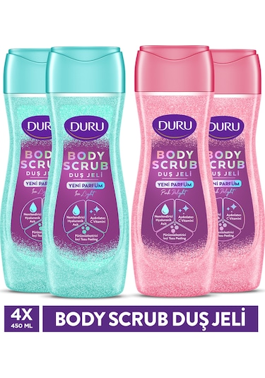 Duru Body Scrub Pınk Delıght & Ice Lıght Duş Jeli 4x450 Ml Diğer